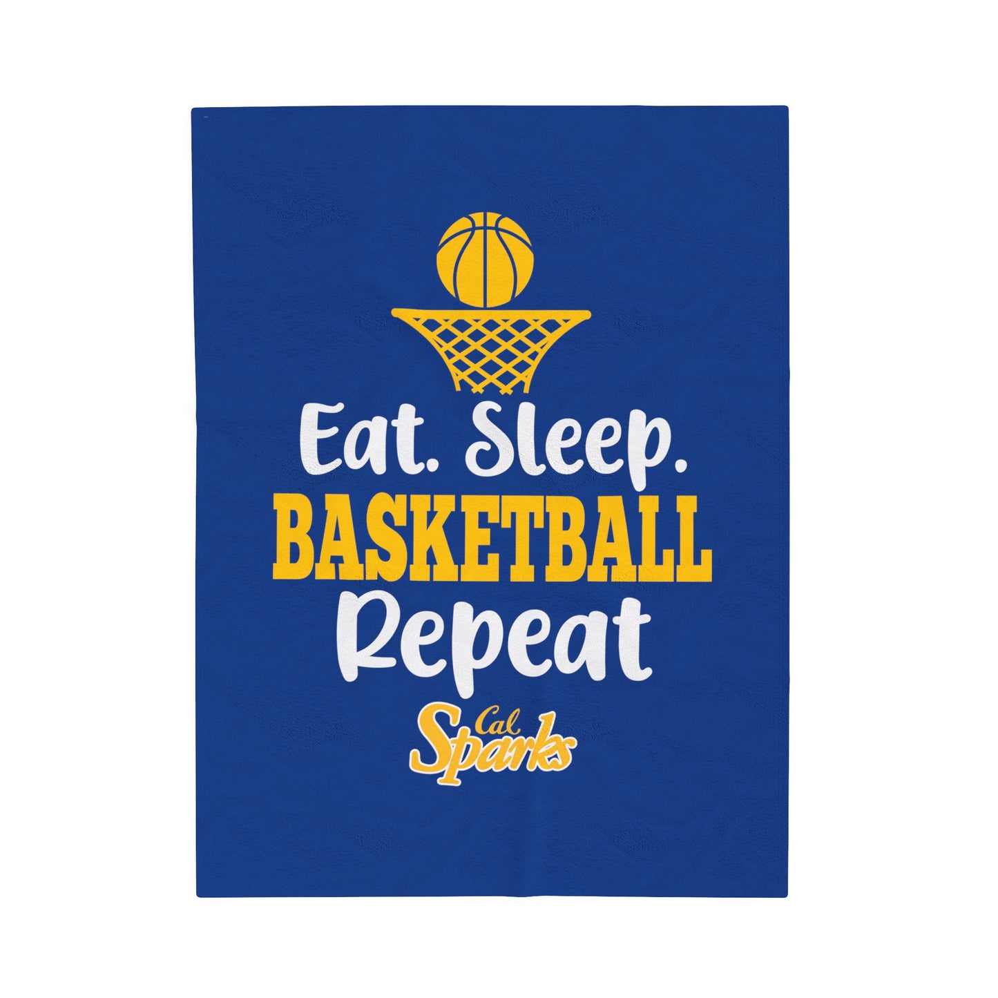 Eat, Sleep, Basketball, Repeat Velveteen Plush Blanket