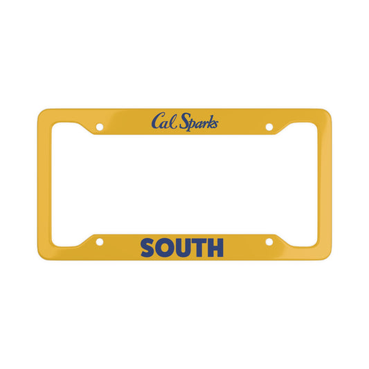 Yellow Cal Sparks South, License Plate Frame