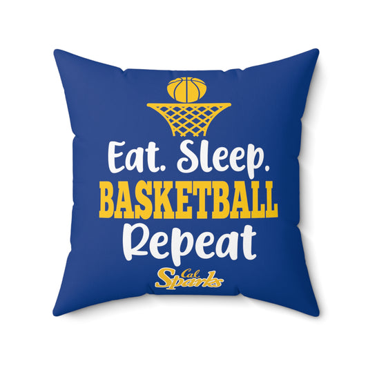 Eat Sleep Basketball Repeat Spun Polyester Square Pillow