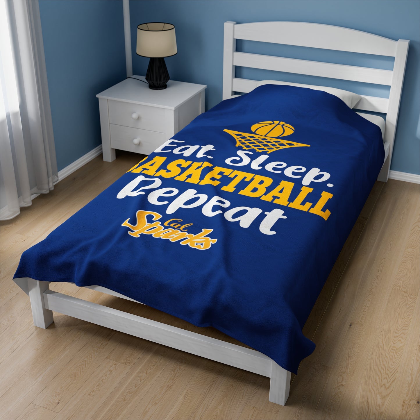 Eat, Sleep, Basketball, Repeat Velveteen Plush Blanket