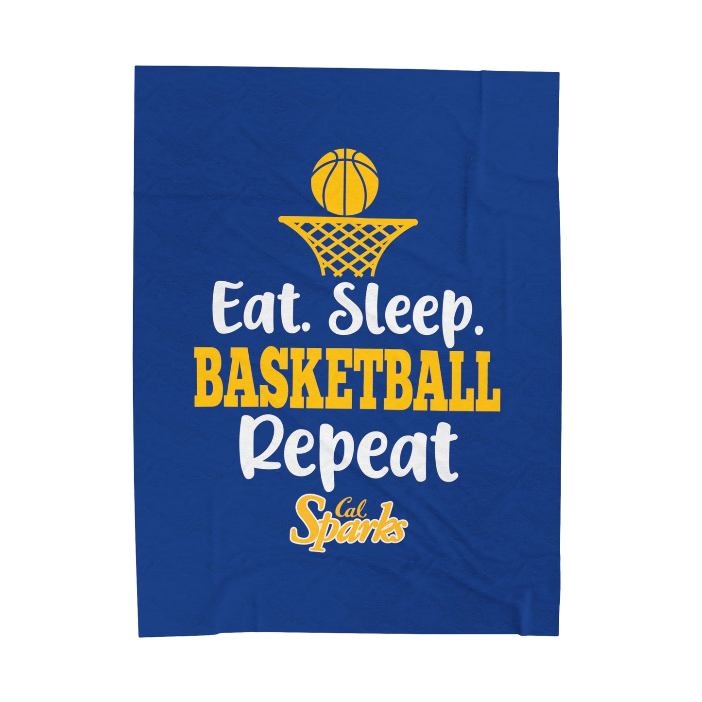 Eat, Sleep, Basketball, Repeat Velveteen Plush Blanket